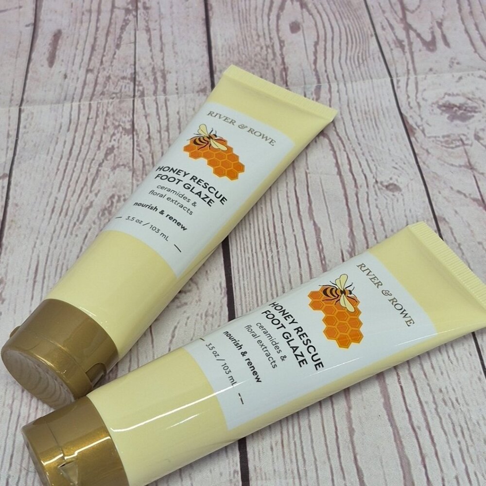 2Pk River & Rowe Honey Rescue Foot Glaze Ceramides Floral Extracts Nourish Renew - Picture 5 of 5